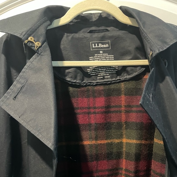 L. L. Bean Black Wool Lined Trench Coat Jacket | Size M - Picture 3 of 9